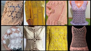 Most Beautiful amp Stylish Crochet Tunic TopBlouses Designs Ideas 2024 [upl. by Ahsienat210]