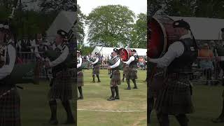 Buchan Peterson Pipe Band starting their Grade 3 RSPBA competition at 2023 Aberdeen Games shorts [upl. by Aiciles760]