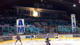 HC Ambri Piotta  Friborgo 13032014 coreografia Playoffs by La Cricca [upl. by Kcerred304]