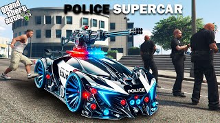 Franklin Stealing Police Fastest amp Strongest Supercar in GTA 5   Techerz [upl. by Imled]