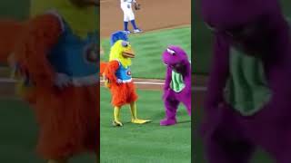 Barney vs chicken dancebattle dancing edit [upl. by Llenrev35]