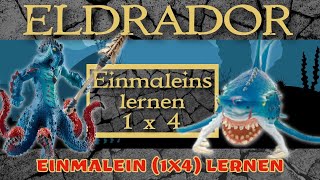 Eldrador Einmaleins 1x1 ❌ 4er Reihe lernen für Kinder mit Monsterkraken und Monsterfisch [upl. by Kerri650]