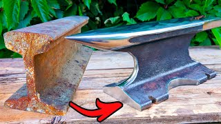 How to Make an Anvil from Rusty Railroad Track  Homemade Anvil [upl. by Odnarb257]