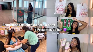 VLOG Fui no outlet bebê e gestante fazer comprinhas para o enxoval da baby  mostrando presentes 💜 [upl. by Ahsinnod296]