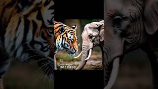 Tiger 🐅  elephant 🐘  to animal in one body animals shorts viralvideo youtube [upl. by Otrevire]