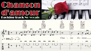 CHANSON DAMOUR  MANHATTAN TRANSFER  No vocalslead guitar  Backing track  TAB amp Sheet Music [upl. by Nelleyram]