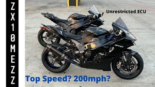 2021 Zx10r Top Speed Unrestricted ECU [upl. by Circosta]