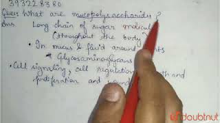 What are mucopolysaccharides  CLASS 11  BIOMOLECULES  BIOLOGY  Doubtnut [upl. by Serafine]