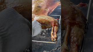 Eating a whole roasted lamb is so delicious anyone meat roast food BBQ delicious [upl. by Kcirdes]