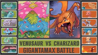 GMAX VENUSAUR vs GMAX Charizard  Gigantamax Starter Pokémon Battle [upl. by Leeann]