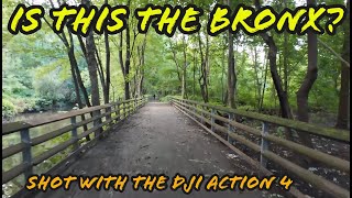 Riding in the Bronx River River Park using the DJI Osmo Action 4 [upl. by Nylrehs]