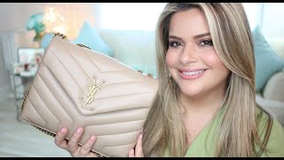 SAINT LAURENT UNBOXING YSL SMALL LOULOU MATELASSE SHOULDER BAG IN DARK BEIGE I FIRST IMPRESSIONS [upl. by Candi]