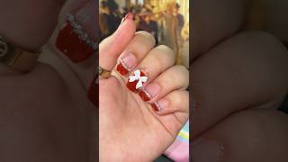 Red Coquette Nails 🍒 coquette nailart trendingshorts [upl. by Rehptsirhc60]