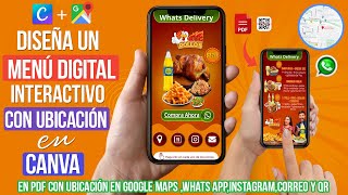 🚀 CÓMO CREAR UN MENÚ DIGITAL INTERACTIVO Y ONLINE en CANVA EN PDF para Restaurantes y Negocio GRATIS [upl. by Beekman]