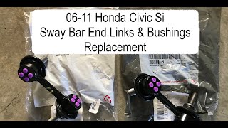 0611 Honda Civic Sway Bar End Links and Bushings Replacement [upl. by Zanas]