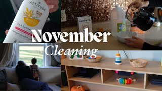 Deep Cleaning our House for November Silent  Cozy Clean with Me [upl. by Refynnej]