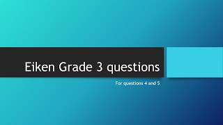 Eiken grade 3 speaking questions set 1 [upl. by Einnim]