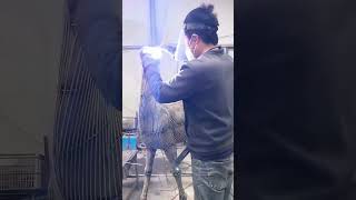 Deer sculpture making process sharing deer iron art plum deer public art outdoor sculpture [upl. by Skiba371]