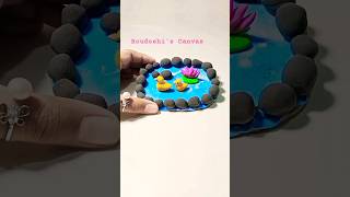 Pinterest inspired clay art  How to make clay pond  shorts  art  diy  craft [upl. by Michale]