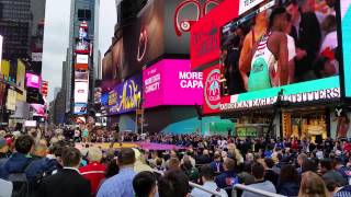 Wrestling in Times Square NYC BTSNY 2015 [upl. by Harlamert578]