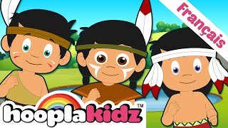 10 Little Indians  Comptines indiennes pour enfants  HooplaKidz Français [upl. by Ahsekel]