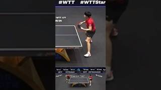 왕추친 백핸드 슈팅 경기 장면 Wang Chuqins backhand shot in a match 王楚珍のバックハンド射撃の試合シーン Pukulan backhand Wang [upl. by Ainnat359]