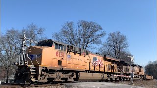 NS 243 southbound through the curve in Duncan SC with UP power [upl. by Cairistiona388]