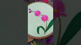 Pink Orchid flower embroidery flowerstitch orchid [upl. by Meehyr]