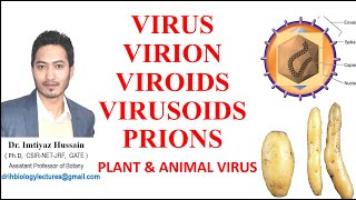 Virus Virion Viroids Virusoids Prions Difference between plant and animal virus [upl. by Eirrehc]