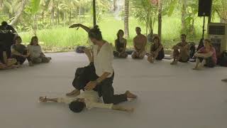 Thai Massage tutorial Lower back amp shoulders [upl. by Benildis]