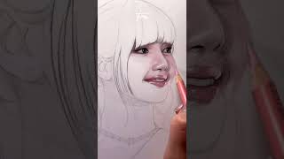 Lisa SketchBeautiful Lisa Sketch kpop drawing blackpinkfaceart [upl. by Nylak361]