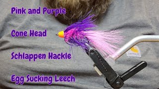 Conehead Schlappen Hackle Egg Sucking Leech for Alaska Silver Salmon [upl. by Bradly264]