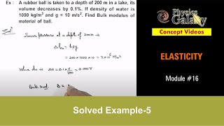 Class 11 Physics  Elasticity  16 Solved Example5 on Elasticity  For JEE amp NEET [upl. by Inaliel]