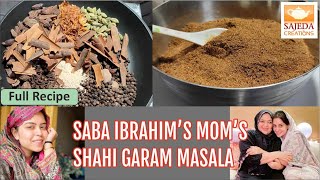 Saba Ibrahims Moms Shahi Garam Masala Recipe  One of my favourite [upl. by Barabbas]