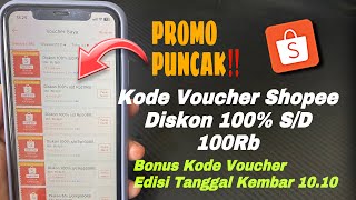 Cara Mendapatkan Kode Voucher Shopee Diskon Belanja sd 100Ribu Edisi 1010  Kode Tebak Gambar [upl. by Tomaso]