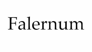 How to Pronounce Falernum [upl. by Heyer]