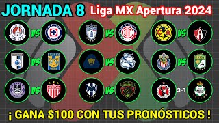 PRONÓSTICOS Liga MX APERTURA 2024 Jornada 8 [upl. by Demahom]