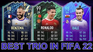 FIFA 22 BEST TRIO IN FIFA 22 RONALDO 99 BALE 98 amp BENZEMA 98 [upl. by Oconnor287]