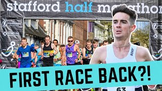 MY FIRST RACE BACK  Stafford Half Marathon 2024 [upl. by Filberto576]