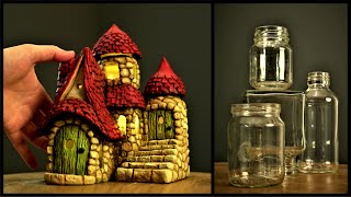 ❣DIY Fairy Cottage Using Jars❣ [upl. by Yentruocal]