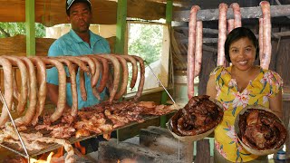 Carne Saladas y Longaniza a la Parrilla Comida Dominicana del Campo [upl. by Delahk678]