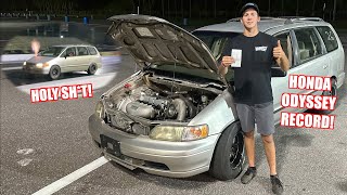 We Took Our 1000Hp Minivan To The Drag Strip New Honda Odyssey World Record [upl. by Beverlee]