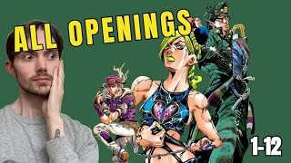 NON JOJOS FAN Reacts To ALL Openings Jojos Bizarre Adventure Openings 112 [upl. by Arot]