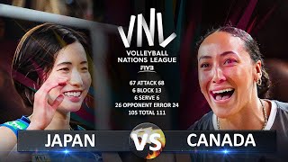 Japan vs Canada  Womens VNL 2024 [upl. by Ralleigh]