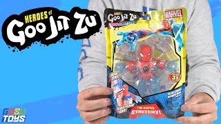 Heroes of Goo Jit Zu Goo Shifters Marvel Blue Strike Spider Man Unboxing and Review [upl. by Imhsar]