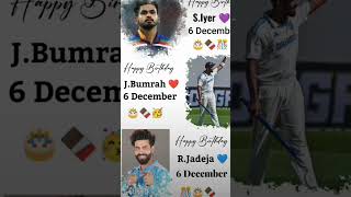 Happy Birthday 🥰🤓syres layar and jasprit Bumrah and ravinder jadejacsk mumbaiindians cricket [upl. by Etnoel]