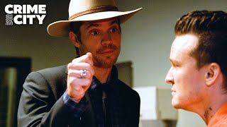 Raylan Interrogates Dewey Behind Bars  Justified Timothy Olyphant [upl. by Nosahc]