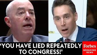 BREAKING NEWS Hawley Explodes At Mayorkas And Accuses Him Of Lying Under Oath [upl. by Ainaled]