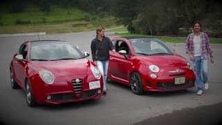 Reto Hatchbacks Alfa Romeo Mito y Fiat 500C Abarth CarGlobe [upl. by Ydnys674]