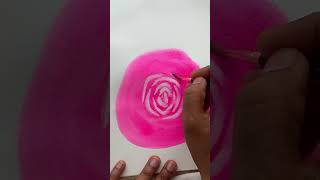 Color lifting technique rose flower  Watercolor basic tutorial make a rose  Make card or gift tag [upl. by La Verne]